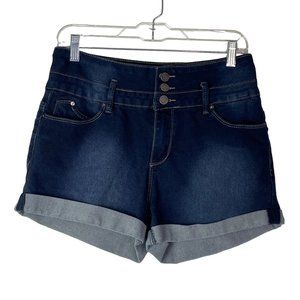 YMI Wanna Betta Butt Denim Jean Booty Shorts Dark Medium Wash Size 11 High Rise